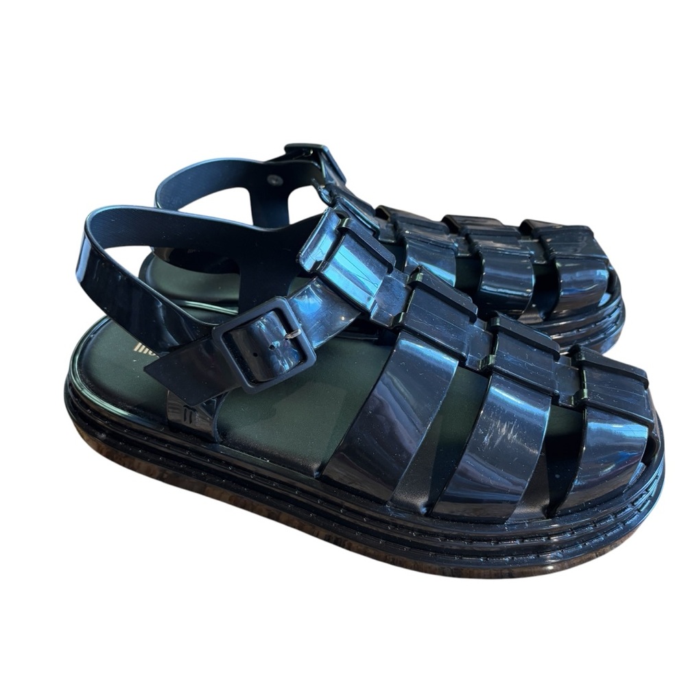 Melissa Black Unisex Rubber Squad Sandals Sz 10